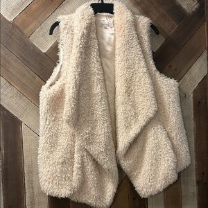 Calvin Klein Cream Fuzzy Vest